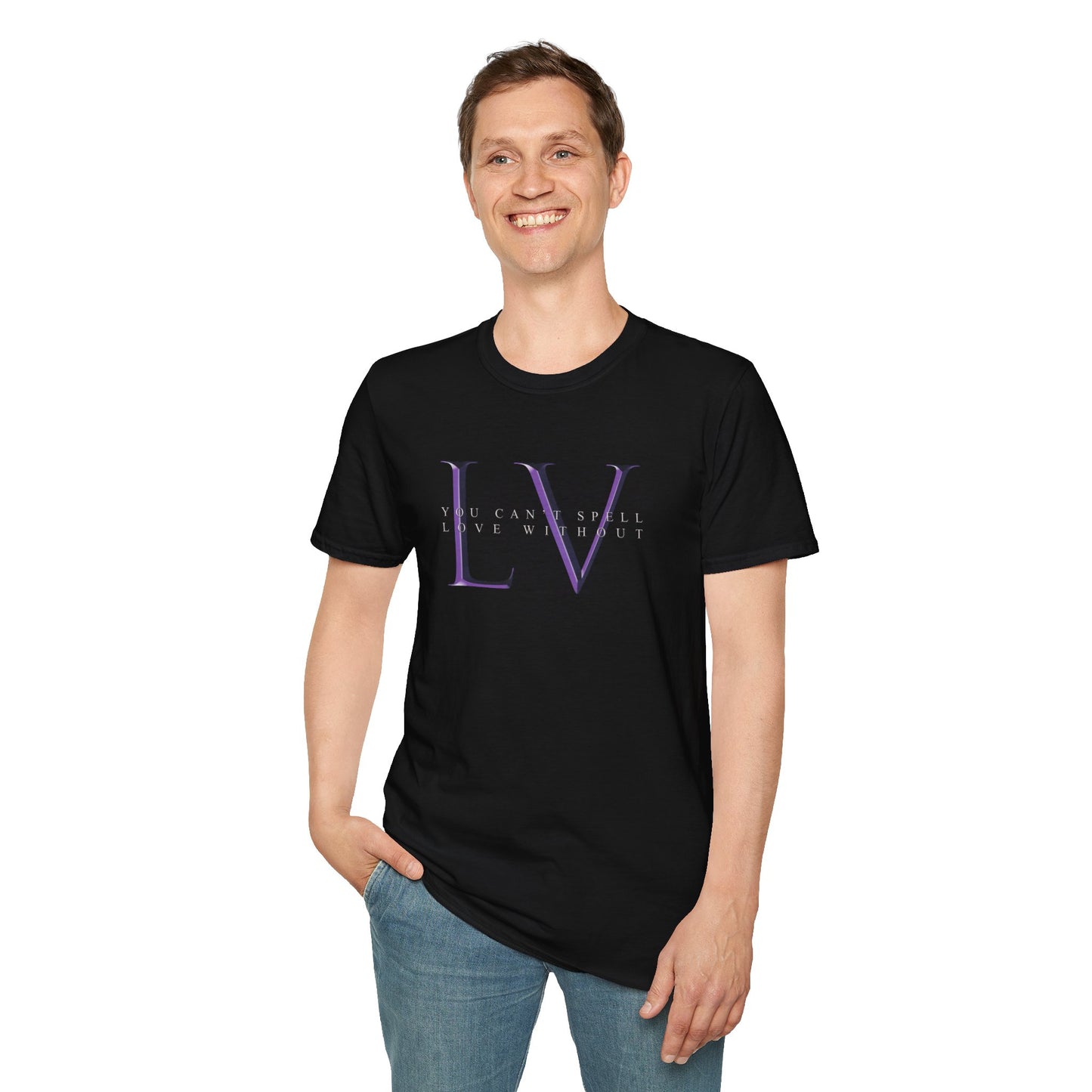 "You Can't Spell Love T-Shirt" Unisex Softstyle T-Shirt