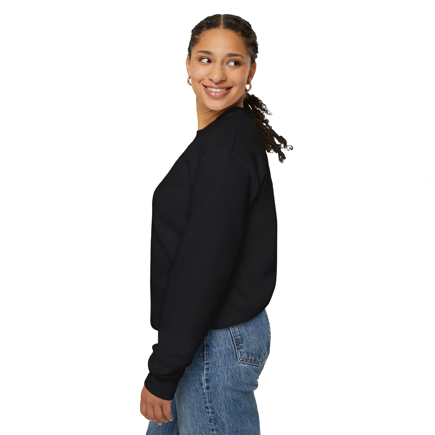 "Never Too Much" Black Unisex Crewneck Sweatshirt
