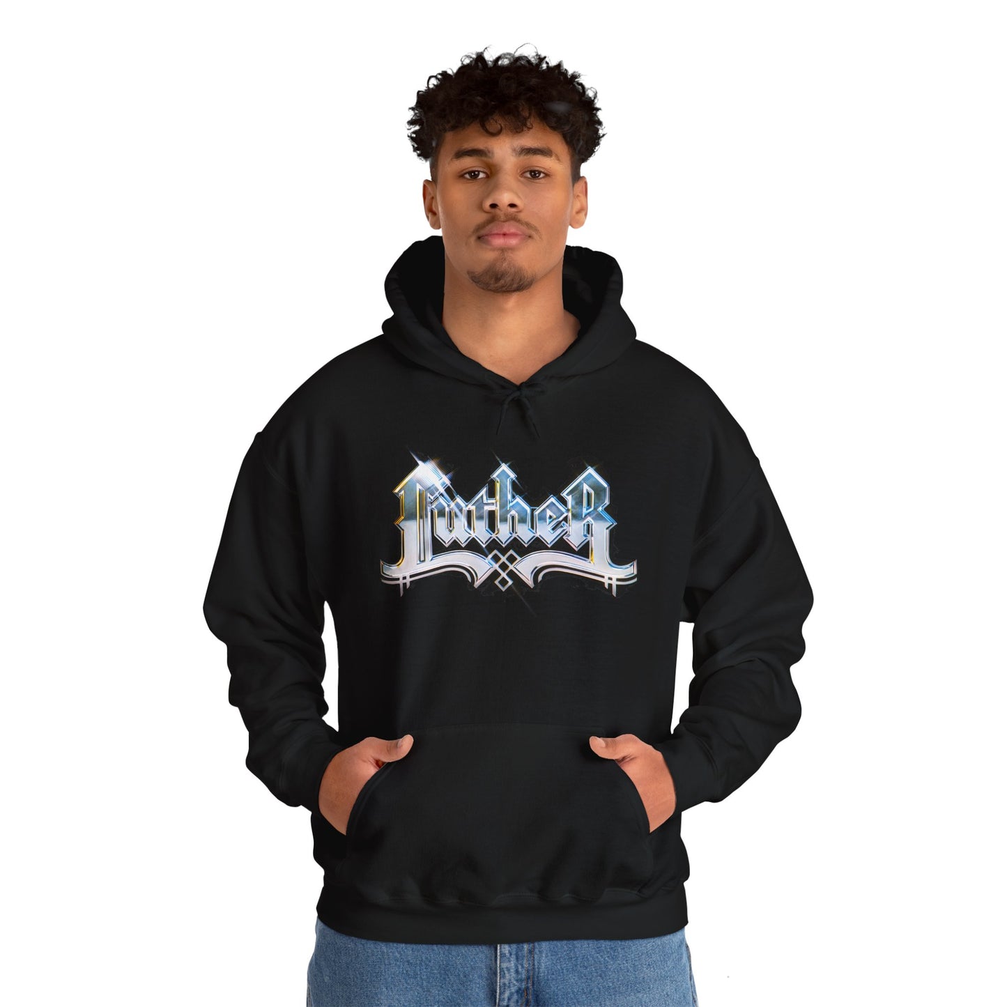 Luther Hoodie Unisex Heavy Blend™ Black Pullover Sweatshirt