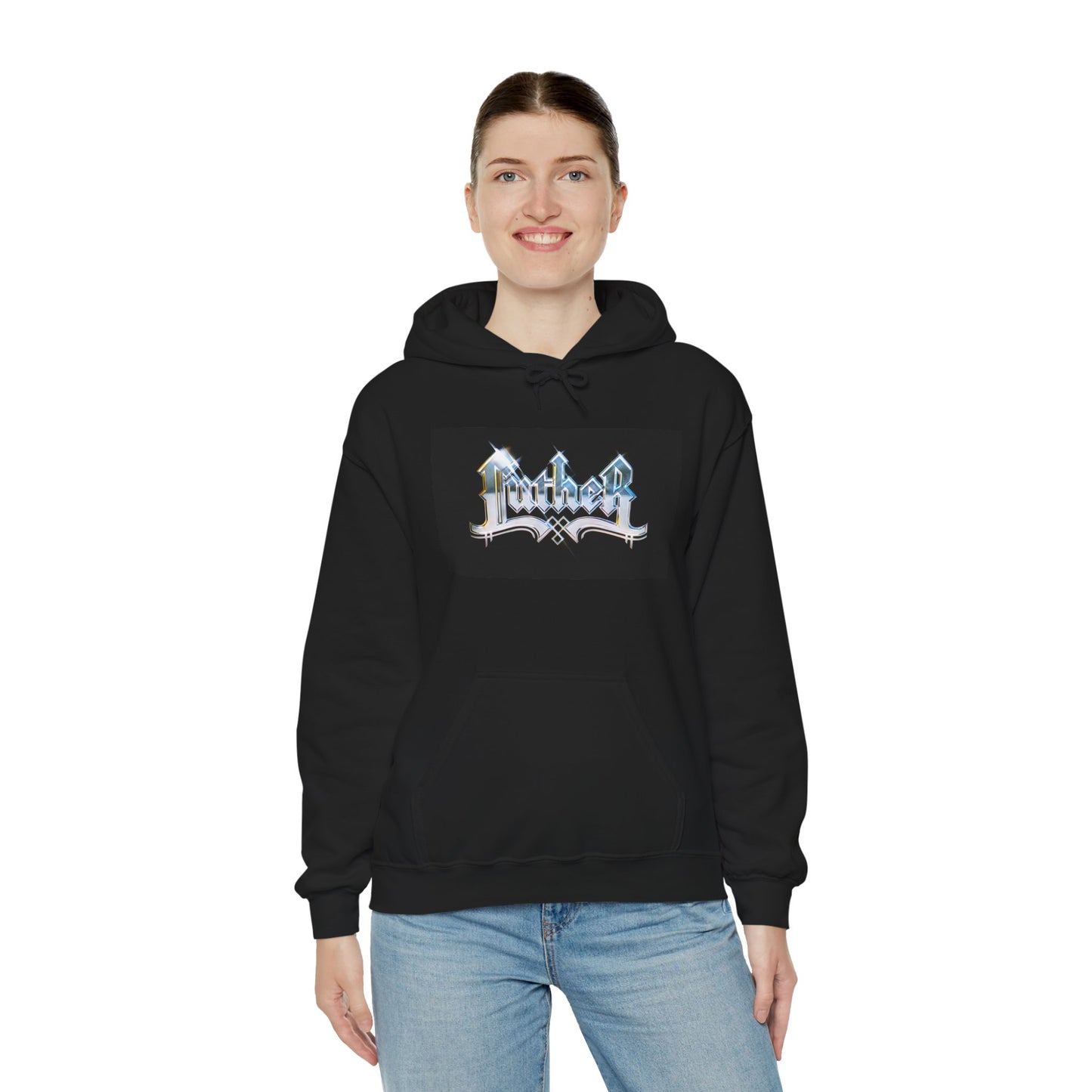 Luther Hoodie Unisex Heavy Blend™ Black Pullover Sweatshirt
