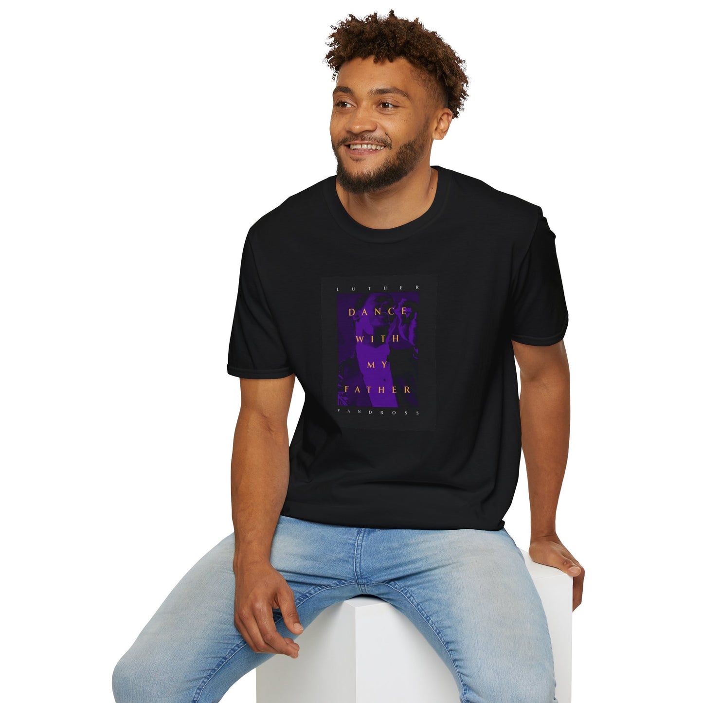 Dance With My Father Image Unisex Softstyle Black T-Shirt