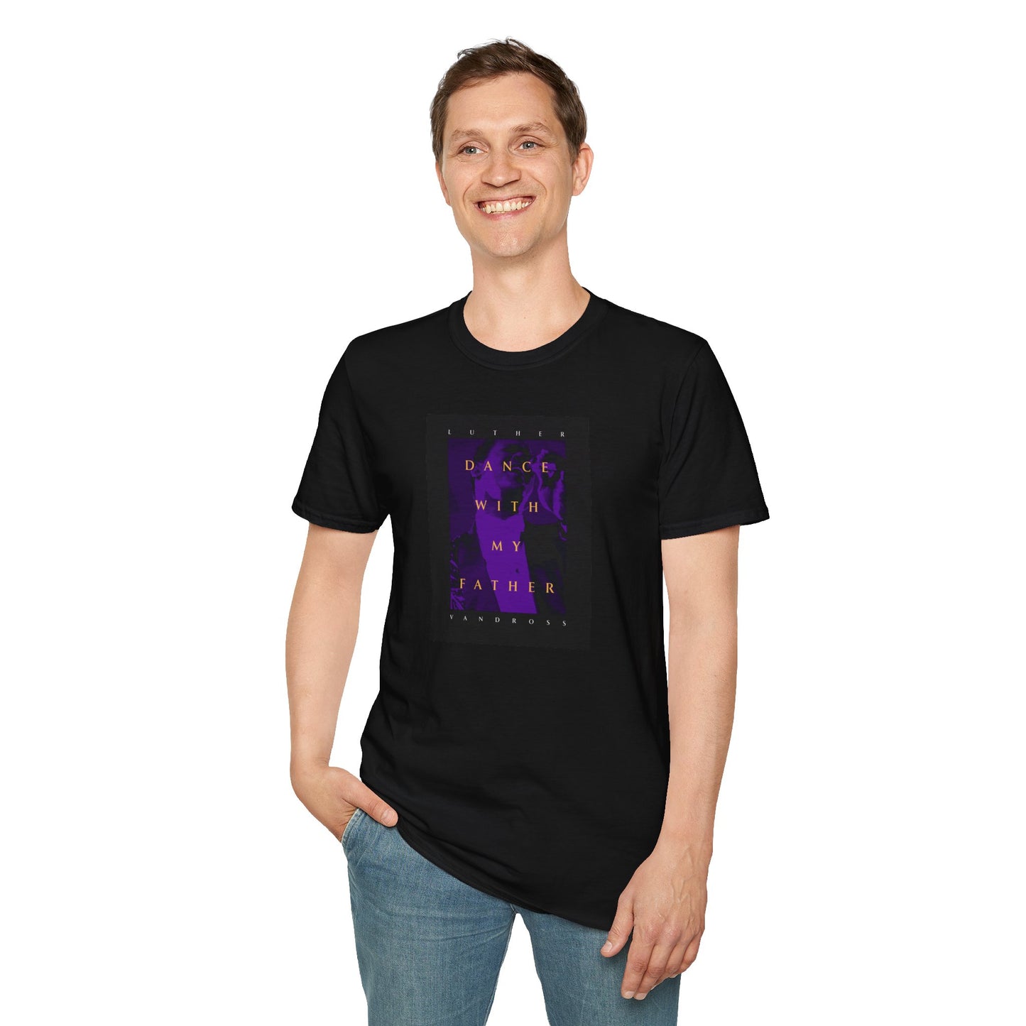 Dance With My Father Image Unisex Softstyle Black T-Shirt